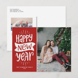 Tipografía Rústica Tarjeta de Año Nuevo Feliz Foto