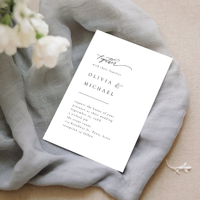 Típografía simple invitación Boda moderna (Simply Elegant Typography Modern Wedding Invitation)