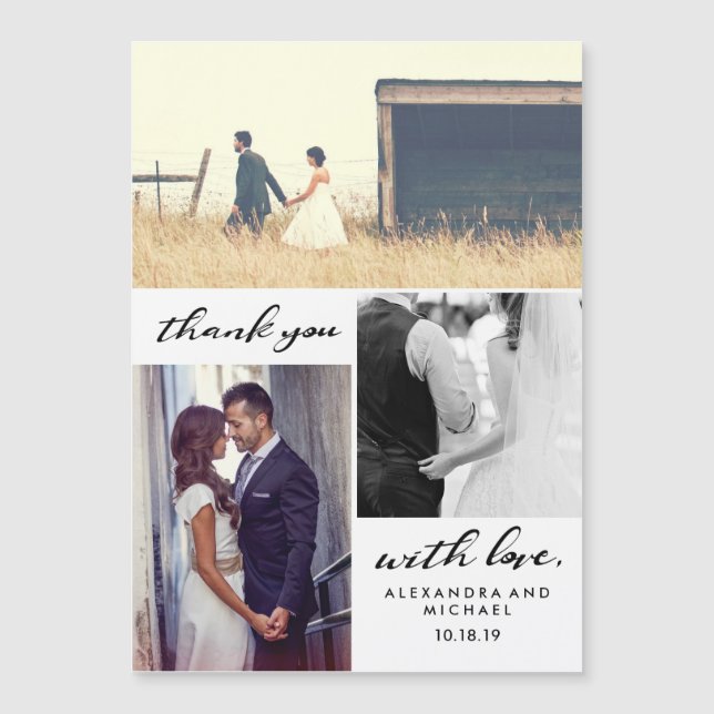 Tipografía simple | Tres Bodas de fotos Gracias (Anverso)