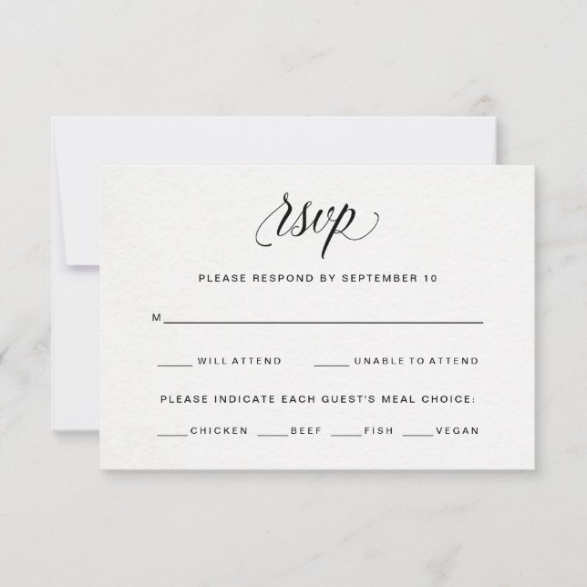 Tipografía sobre papel acuático RSVP | Elección de (Anverso)