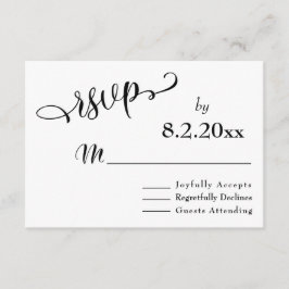 Tipografía sutil y elegante Boda tipo negro RSVP