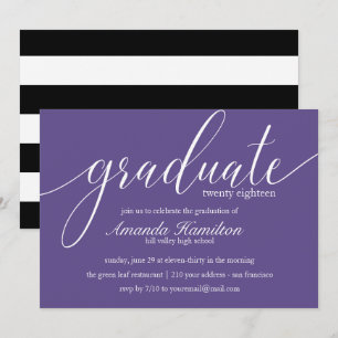 Tipografía ultravioleta Invitación a graduación