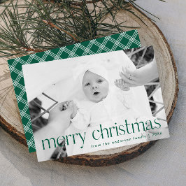 Tipografía verde moderna Feliz Navidad Foto