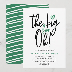 Tipografía verde moderna fiesta de 40 años