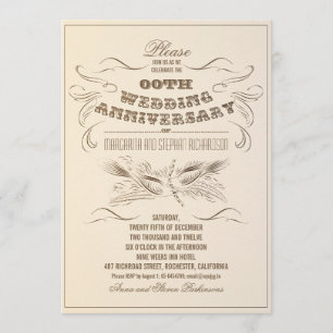 tipografía vintage envejecida invitaciones de aniv