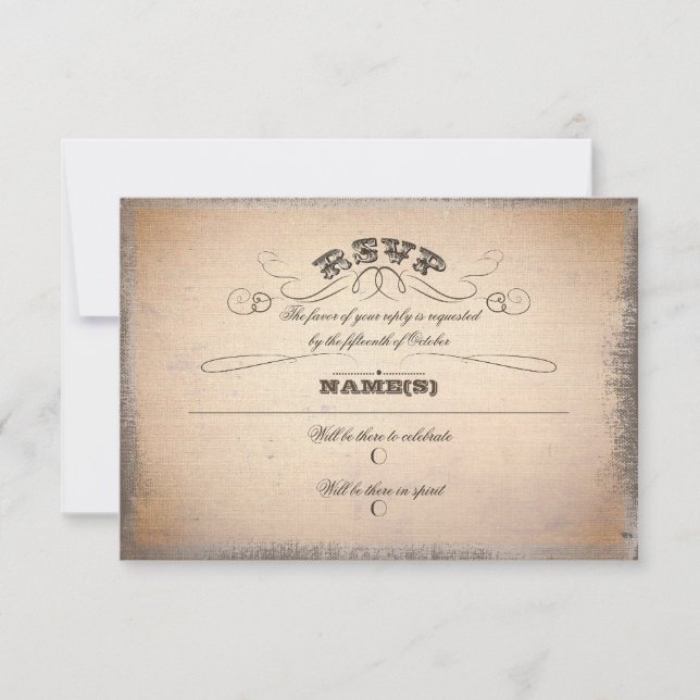tipografía vintage RSVP (Anverso)