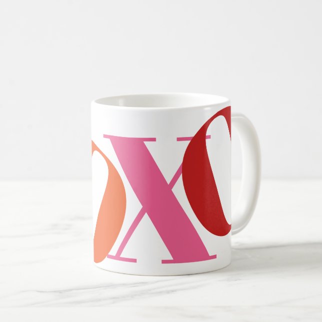 Tipografía XOXO regalo taza de café (Anverso derecho)