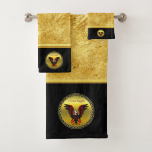 Tira cómica Águila negra y roja con Relieve metali