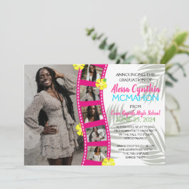 Tira de película de luau tropical 6 Invitación de 