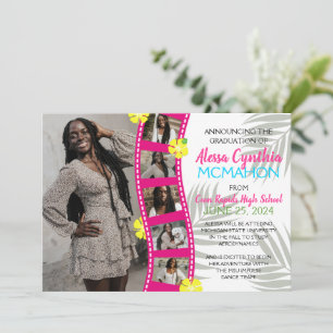 Tira de película de luau tropical 6 Invitación de 