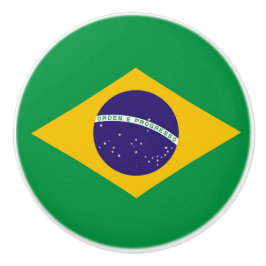 Tira de pomo de cerámica con bandera de Brasil