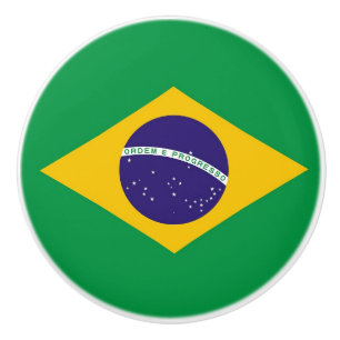 Tira de pomo de cerámica con bandera de Brasil
