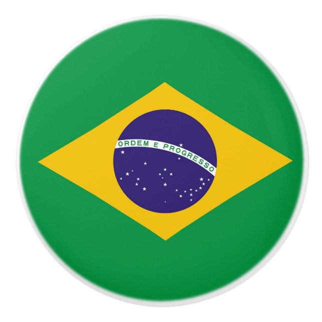 Tira de pomo de cerámica con bandera de Brasil (Anverso)