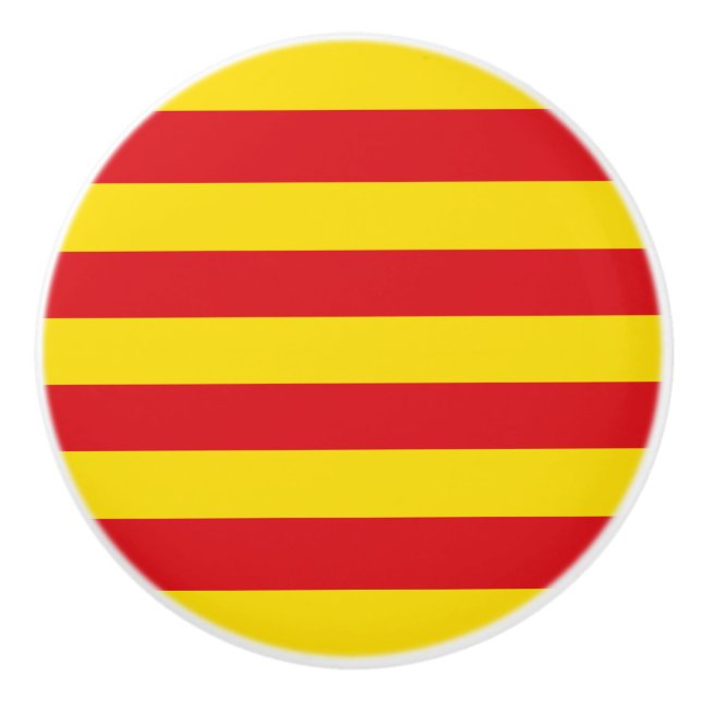 Tira de pomo de cerámica con bandera de Cataluña (Anverso)