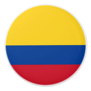 Tira de pomo de cerámica con bandera de Colombia