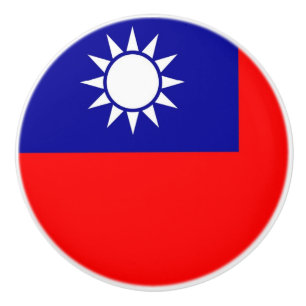 Tira de pomo de cerámica con bandera de Taiwán