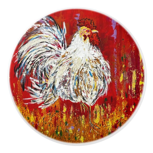 Tira del pomo de cerámica de pollo gallo (Anverso)