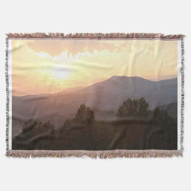 ¡Tira manta con amanecer en las montañas! (Anverso)