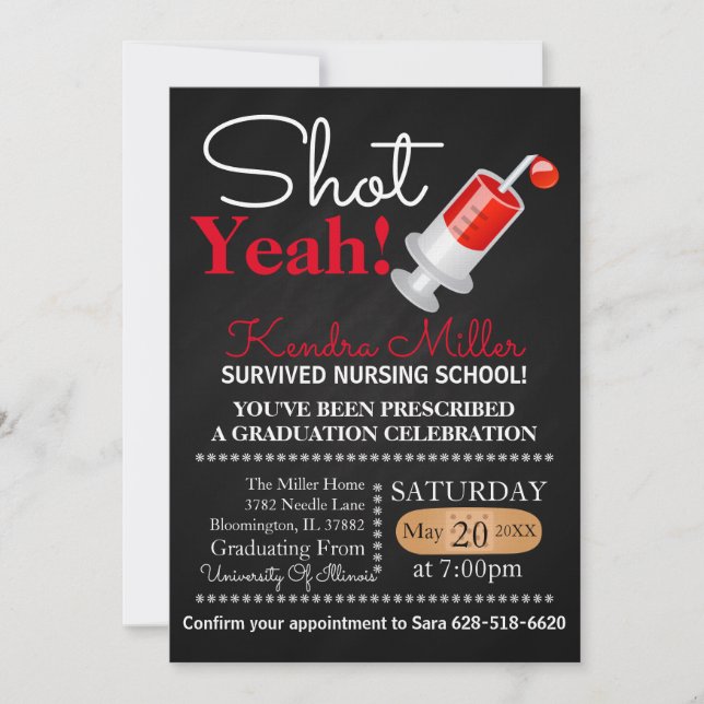 ¡Tirado sí! Invitación de la graduación de la (Anverso)