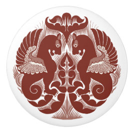 Tirador cerámico de Griffins rojos de William De M