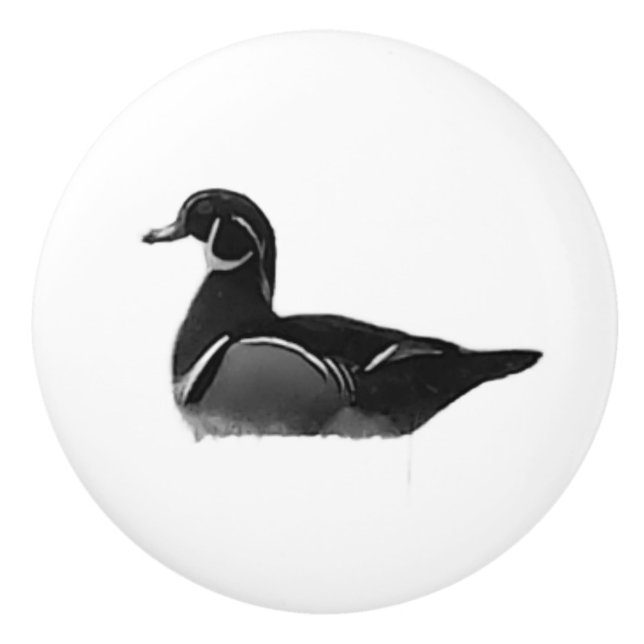 Tirador cerámico de pato de madera macho (Anverso)