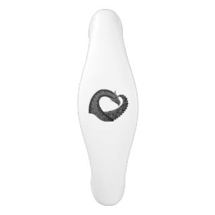 Tirador De Armario De Cerámica Dragón de corazón negro sobre blanco