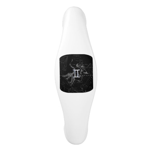 Tirador De Armario De Cerámica Símbolo cromado de Gemini Zodiac en Hevelius (Anverso)