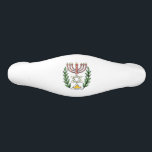 Tirador De Cajón De Cerámica Magen persa David Menorah<br><div class="desc">Esta imagen fue adaptada de una antigua teja judía persa y cuenta con una menorah con un Magen David (Estrella de David) enmarcado por ramas de olivo. Se han conservado las imperfecciones de la imagen original pintada a mano.</div>