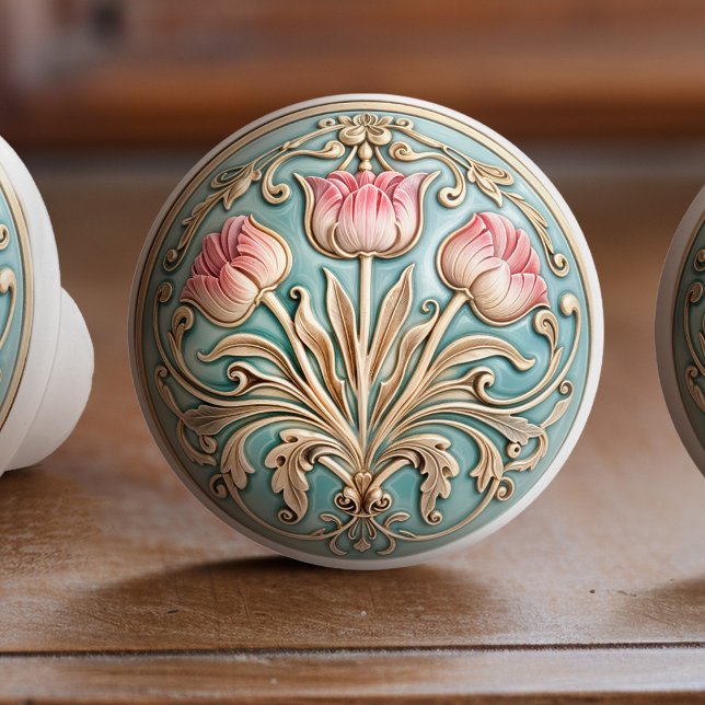 Tirador de Cerámica Trío de Tulipán Tranquilo (Subido por el creador)