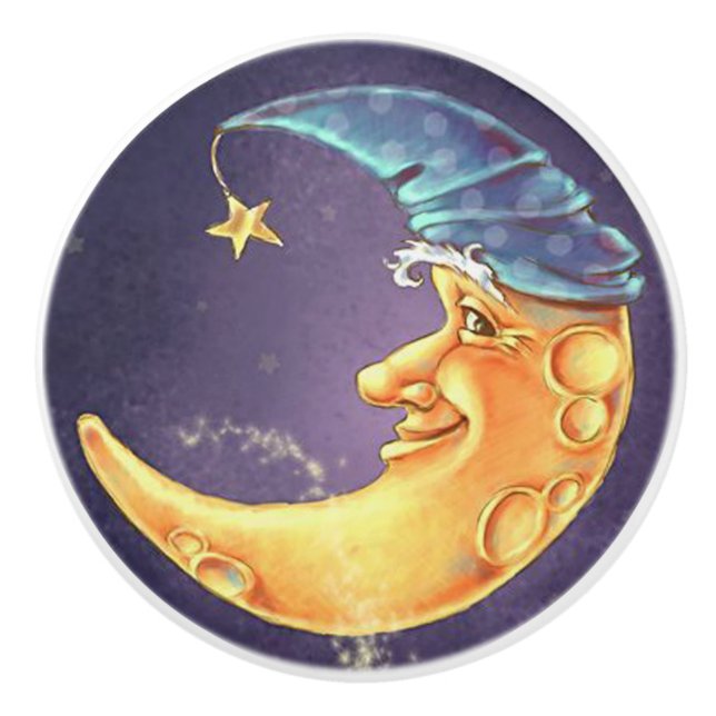 Tiradores de puerta o cajón con cara de luna (Anverso)