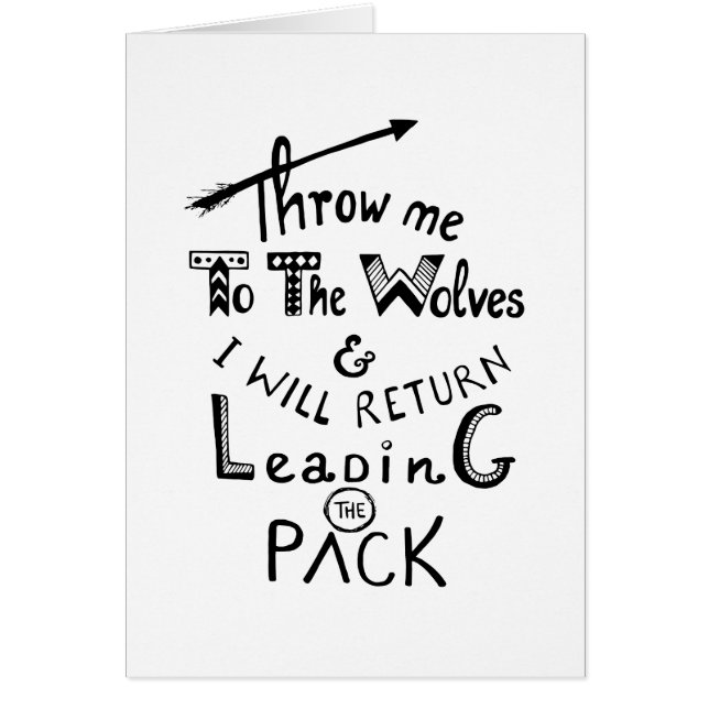 ¡Tírame a los lobos! Cita motivadora (Frente)