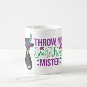 Tírame algo señor taza de café de Mardi Gras