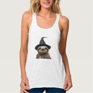 Tirantes Camiseta clásica de perezoso con sombrero de bruja