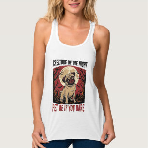 Tirantes Camiseta de Pug de Halloween con Cementerio Espelu