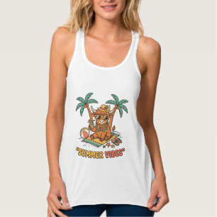 Tirantes Camiseta de vacaciones en la playa con vibraciones