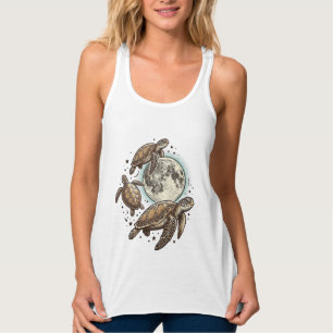 Tirantes Diseño de camiseta con grabado de tortuga marina d