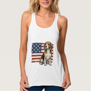 Tirantes Diseño de camiseta de perro con bandera patriótica