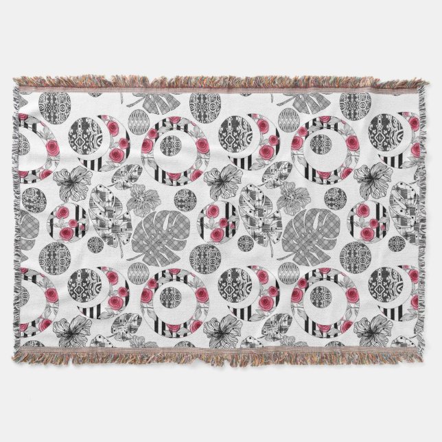 Tirar una manta , rojo y negro, acolchado ,Parche (Anverso)