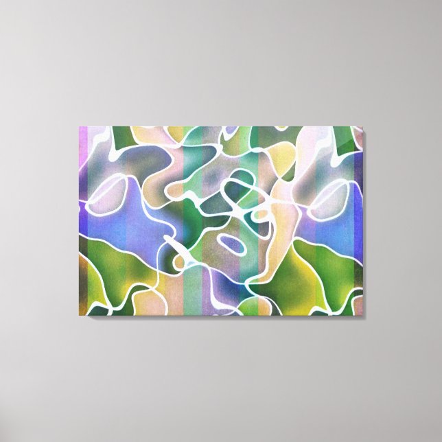 Tiras abstractas Pastel Impresión de lienzo envuel (Anverso)
