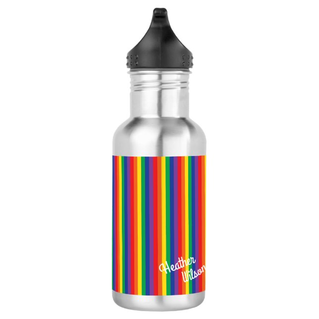 Tiras arcoiris Cute Niños Botella de Agua con Nomb (Derecha)