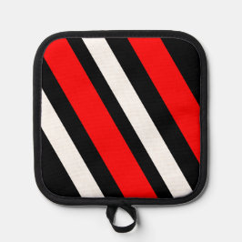 Tiras blancas rojas Oven Mitt y Pot Holders