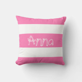 Tiras blancas Tu Nombre Cojín decorativo De Cushio