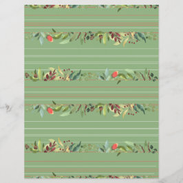 Tiras clásicas, flores y hoja de papel de follaje