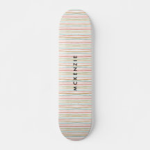Tiras coloreadas Nombre personalizado Skateboard