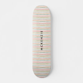 Tiras coloreadas Nombre personalizado Skateboard