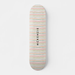 Tiras coloreadas Nombre personalizado Skateboard