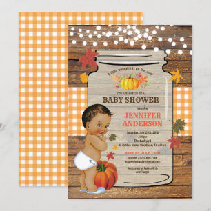 Tiras de baño de bebé invitación madera rústica