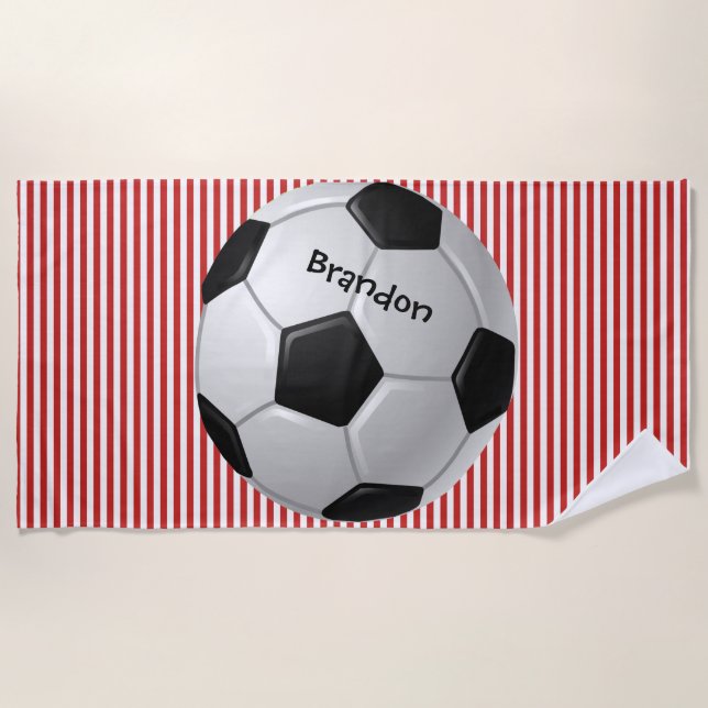 Tiras de bolas de fútbol Diseño Toalla de Playa (Anverso)