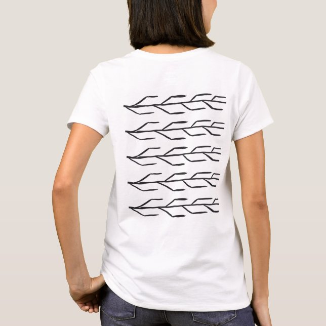 Tiras de camiseta de mujeres y lazos Tinta (Reverso)