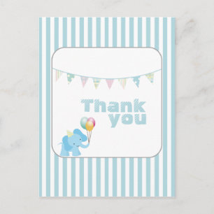 Tiras de elefantes azules gracias postal